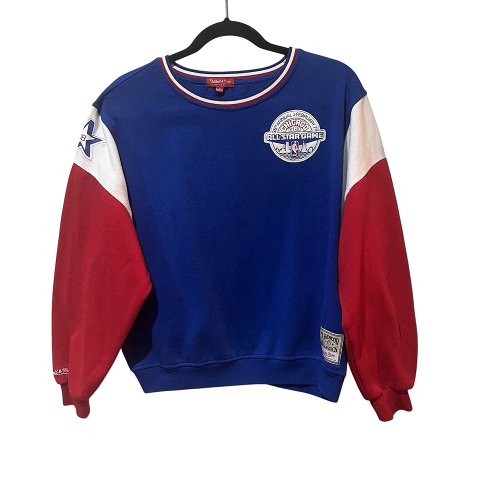 Mitchell & Ness‎ Sweatshirt Women's Large Blue 1988 NBA All Star Game Colorblock